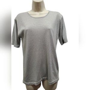 Chantelle Fashion New York Sweater Women Size Medium Silk Gray shiny